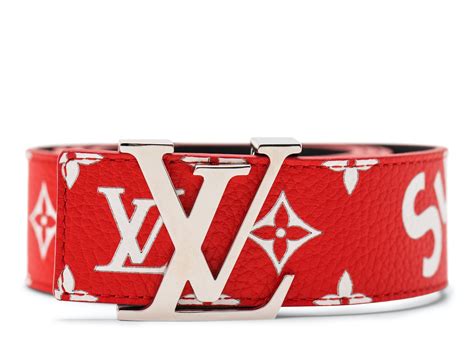 louis vuitton red belt men's